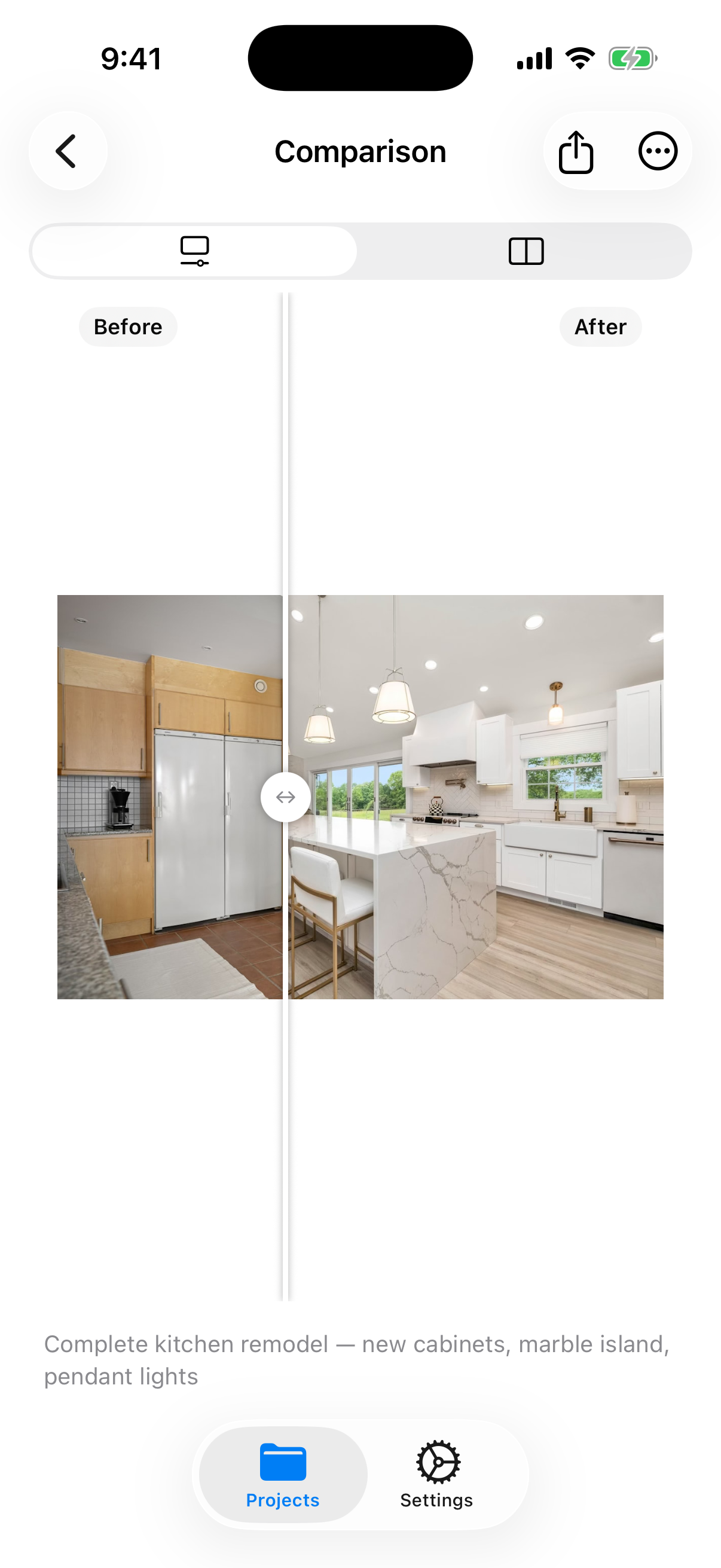 SideLens comparison slider in action
