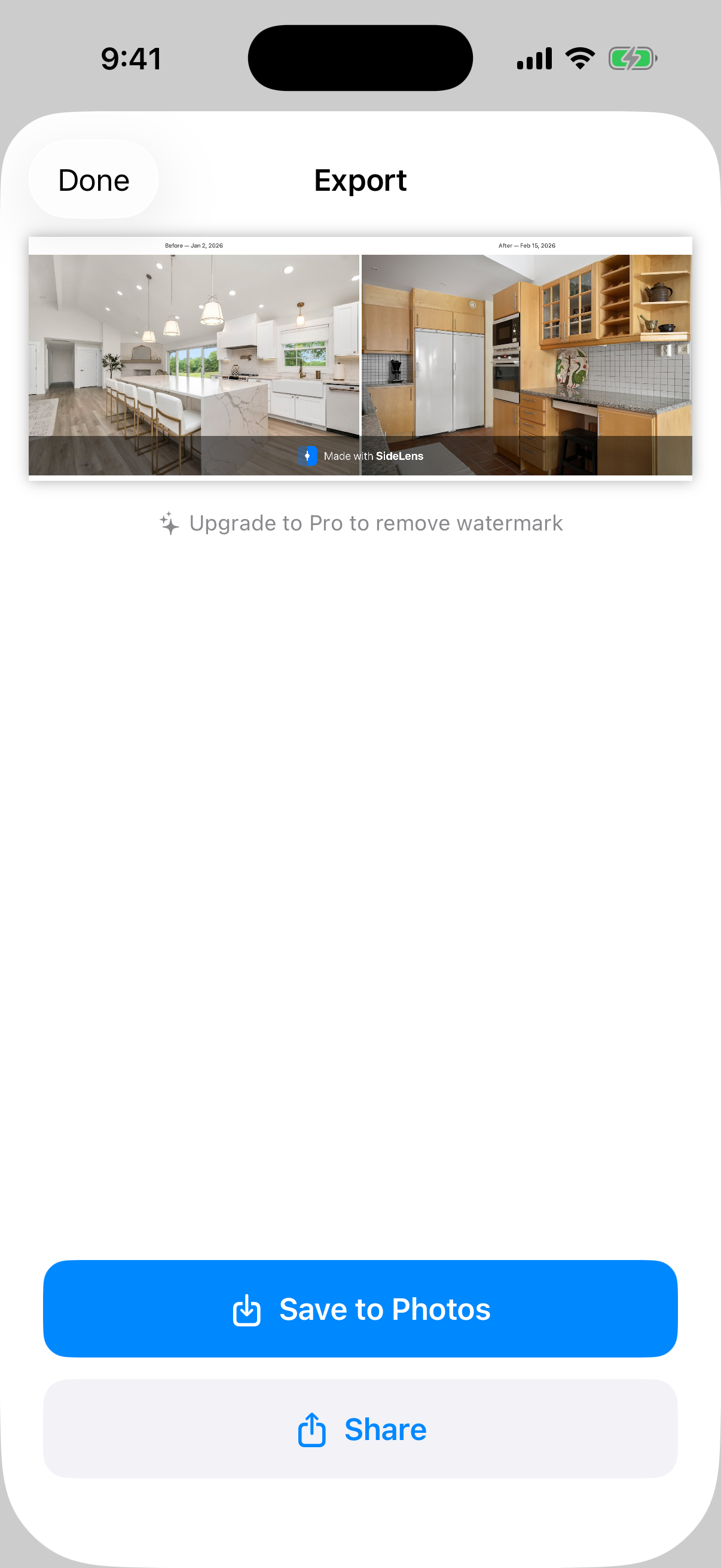 SideLens export view